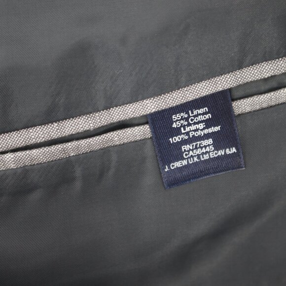 J crew sport coat mens 40R slub linen Thompson two button gray notch lapel - Picture 10 of 12